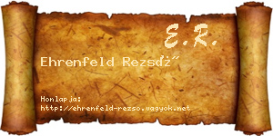 Ehrenfeld Rezső névjegykártya